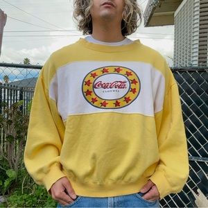 Vtg 80s Coca Cola Wide Neck Crewneck Sweatshirt